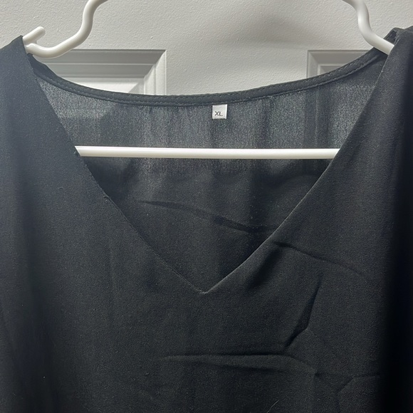 Black Long Sleeve Ruffle Dress - Picture 3 of 6